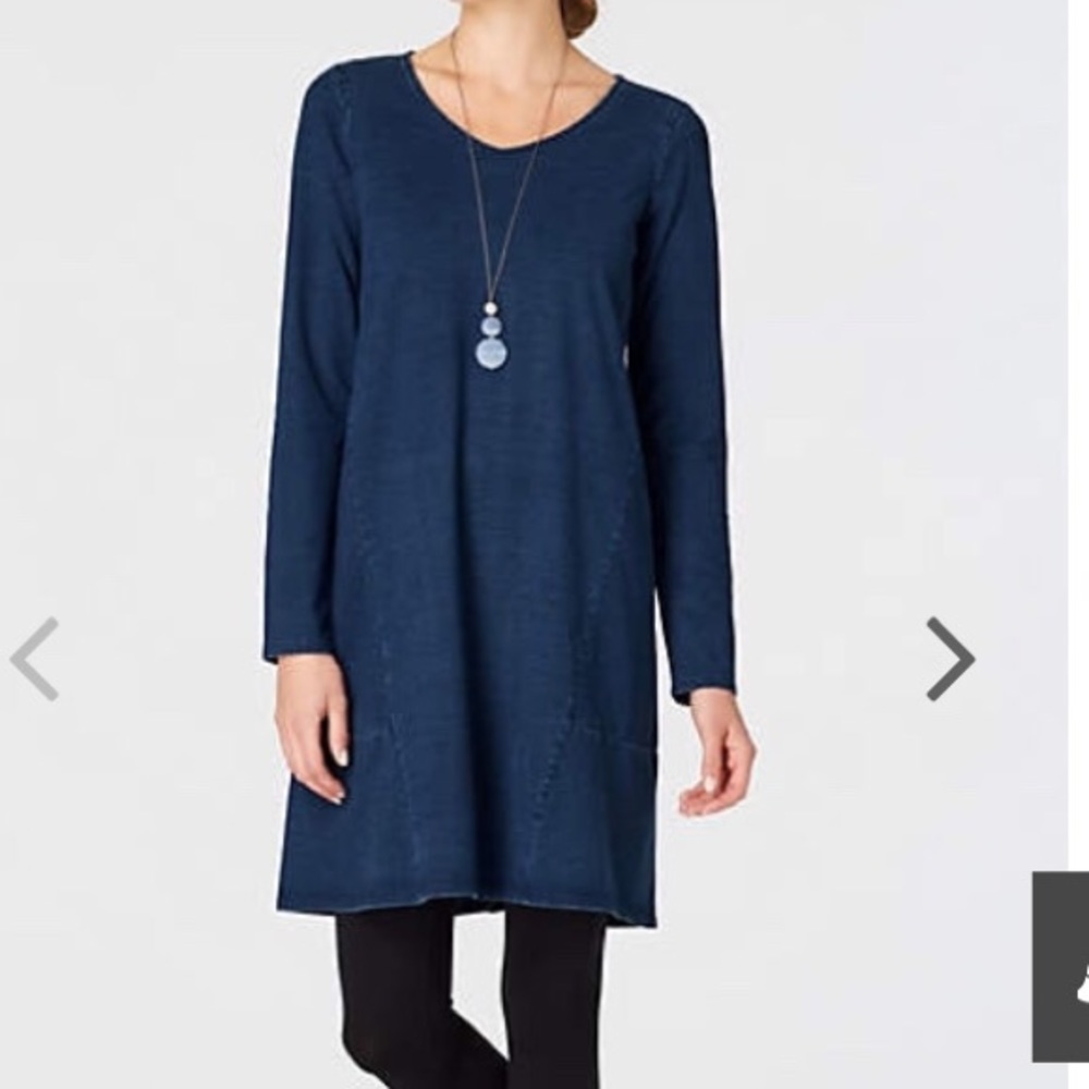 J. Jill indigo knit seamed dress